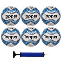 Kit Caixa 6 Bolas Campo Topper Slick Az+ 1 Bomba de Ar