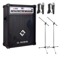 Kit Caixa Amplificada Ll400bt 100wrms Ll Audio Sm100 Com Microfones e Pedestais Igreja Eventos Kit Caixa Amplificada Ll400bt 100wrms Ll Audio Sm100 Com Microfones e Pedestais Igreja Eventos