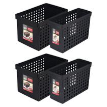 Kit Caixa Arquivo Móvel 2 Estreito + 2 Largo Preto Ordene Kit Caixa Arquivo Móvel 2 Estreito + 2 Largo Preto Ordene