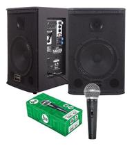 Kit Caixa Ativa Passiva 8 225w Saga Bt Mic Dylan Smd 100 Karaokê apresentação Bar Igreja Área Show - DONNER