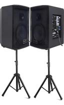 Kit Caixa Ativa Saga 6a 6p Passiva 200w Tripés Top Preto