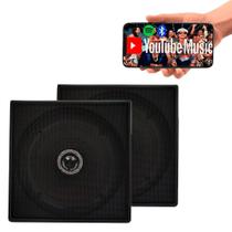 Kit Caixa Bluetooth Quadrada Ativa + 1 Passiva 55w Rms Preta Kit Caixa Bluetooth Quadrada Ativa + 1 Passiva 55w Rms Preta