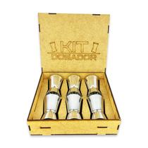 Kit Caixa C/ 6 Dosador Inox Bebidas Duplo 25ml 50ml Medidor