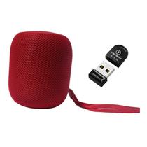 Kit Caixa Caixinha Som Portátil Bluetooth Mp3 Usb SD 5W Recarregável Potente Vermelha Com Mini Pen Drive 16GB Rapido - Kapbom