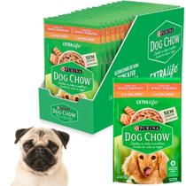 Kit Caixa Com 15 Unidades Dog Chow Sache Ração Úmida Para Cães Adultos Raças Mini Pequenas 100g Sabor Salmão