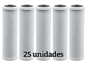 Kit Caixa Com 25 Refil Carbon Block Carvão Ativado 9 3/4 10 Kit Caixa Com 25 Refil Carbon Block Carvão Ativado 9 3/4 10