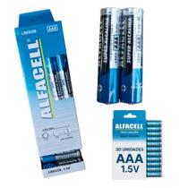 Kit Caixa com 30 Pilhas Palito Bateria Alcalina AAA 15 Pares