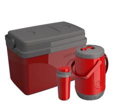Kit Caixa Cooler 15l + Jarra 2,5l E Copo Térmico 650ml Unitermi Kit Caixa Cooler 15l + Jarra 2,5l E Copo Térmico 650ml Unitermi