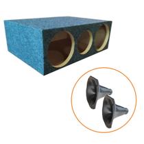 Kit Caixa Corneteira 2 Drivers 1 Tweeter Curta Grafite + 2 Cornetas Kit Caixa Corneteira 2 Drivers 1 Tweeter Curta Grafite + 2 Cornetas