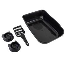 Kit Caixa de Areia Banheiro para Gato Higienica + 2 Comedouro - Durapets Kit Caixa de Areia Banheiro para Gato Higienica + 2 Comedouro - Durapets