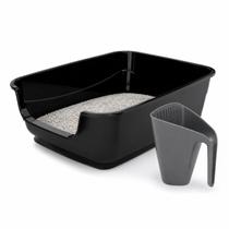 Kit Caixa de Areia Big com Pá Furba para Gatos Cor:Preto