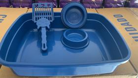 Kit Caixa De Areia Com Pá Comedouro E Bebedouro Para Gatos Kit Caixa De Areia Com Pá Comedouro E Bebedouro Para Gatos