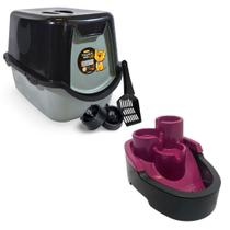 Kit Caixa de Areia Gato Gatos Grandes + Bebedouro Fonte Cascata automatico bivolt 2,5L