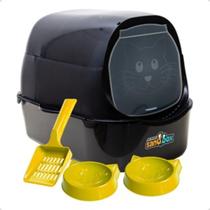 Kit Caixa de Areia Gatos Banheiro Pet Fechado Sanitário Bandeja Higiênica Kit Caixa de Areia Gatos Banheiro Pet Fechado Sanitário Bandeja Higiênica