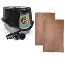 Kit caixa de areia para gato + 2 arranhador protetor de sofa porta com adesivo carpete resistente