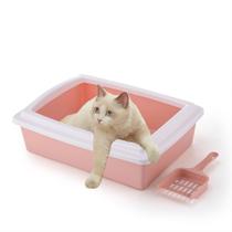 Kit Caixa de Areia Para Gatos e Pazinha Banheiro Media Rosa