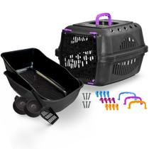 Kit Caixa de areia para gatos grande sanitario pet com peneira + caixa de Transporte N2 Kit Caixa de areia para gatos grande sanitario pet com peneira + caixa de Transporte N2