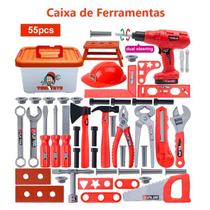 Kit Caixa de Ferramentas e Acessórios - Brinquedo 55 Peças - Play Tool