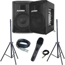 Kit Caixa De Retorno Amplificado 12 Polegadas 500w + Tripé Microfone e Cabo CSX03 - Datrel