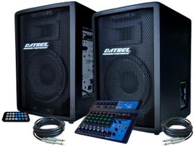 Kit caixa de som 8 300w datrel e mesa bluetooth profissional
