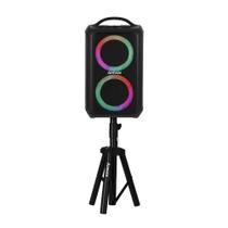 Kit Caixa De Som Amplificada Aca 600 Bagvox Bivolt 600w Rms Com Suporte Pedestal Altura Ajustável