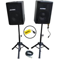 Kit caixa de som ativa passiva datrel 10p 400w rms tripé bt
