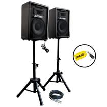 Kit caixa de som ativa passiva datrel 8" 300w rms tripe bt