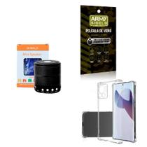 Kit Caixa de Som Bluetooth + Capinha Motorola Edge30 Fusion + Película 3D