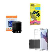 Kit Caixa de Som Bluetooth + Capinha Motorola Edge30 Fusion + Película 9D