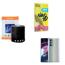Kit Caixa de Som Bluetooth + Capinha Motorola Edge30 Pro + Película 9D