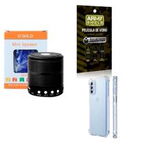 Kit Caixa de Som Bluetooth + Capinha Motorola G41 + Película 3D - AGold