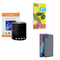 Kit Caixa de Som Bluetooth + Capinha Motorola G50 5G + Película 9D