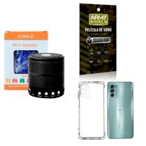 Kit Caixa de Som Bluetooth + Capinha Motorola G62 + Película 3D - AGold