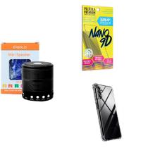 Kit Caixa de Som Bluetooth + Capinha Samsung A04 S + Película 9D - AGold