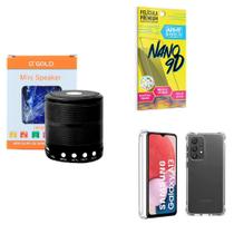 Kit Caixa de Som Bluetooth + Capinha Samsung A13 4G + Película 9D