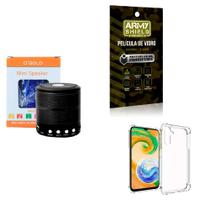 Kit Caixa de Som Bluetooth + Capinha Samsung A14 + Película 3D