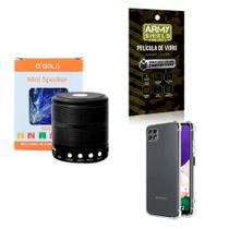 Kit Caixa de Som Bluetooth + Capinha Samsung A22 5G + Película 3D