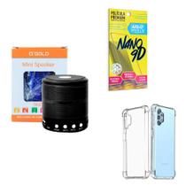 Kit Caixa de Som Bluetooth + Capinha Samsung A32 4G + Película 9D