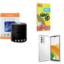 Kit Caixa de Som Bluetooth + Capinha Samsung A33 + Película 9D - AGold