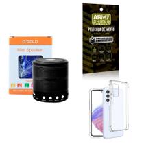 Kit Caixa de Som Bluetooth + Capinha Samsung A53 + Película 3D - AGold