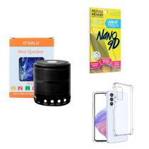 Kit Caixa de Som Bluetooth + Capinha Samsung A53 + Película 9D