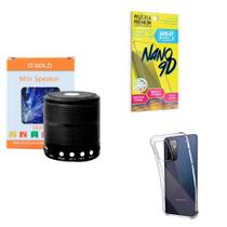 Kit Caixa de Som Bluetooth + Capinha Samsung A72 + Película 9D