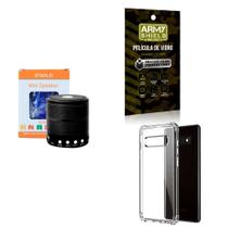 Kit Caixa de Som Bluetooth + Capinha Samsung S10 + Película 3D