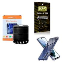 Kit Caixa de Som Bluetooth + Capinha Samsung S21 Fe + Película 3D