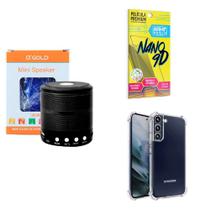 Kit Caixa de Som Bluetooth + Capinha Samsung S22 + Película 9D