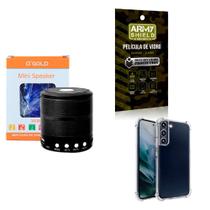 Kit Caixa de Som Bluetooth + Capinha Samsung S23 + Película 3D - AGold