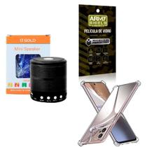 Kit Caixa De Som + Capinha Motorola E22 + Película 3D