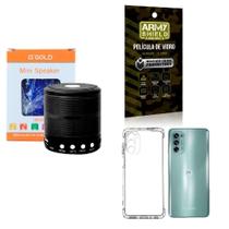 Kit Caixa De Som + Capinha Motorola G62 + Película 3D