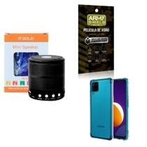 Kit Caixa De Som + Capinha Samsung M12 + Película 3D