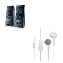 KIT Caixa de som para computador PC com entrada para fone de ouvido e Fone de ouvido com fio - Multilaser